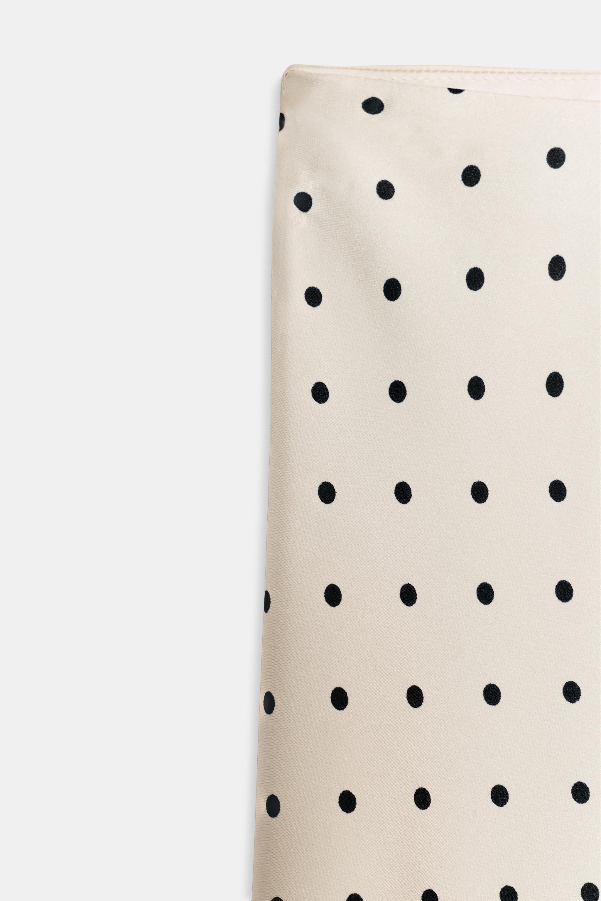 ASYMMETRIC POLKA DOT SATIN SKIRT